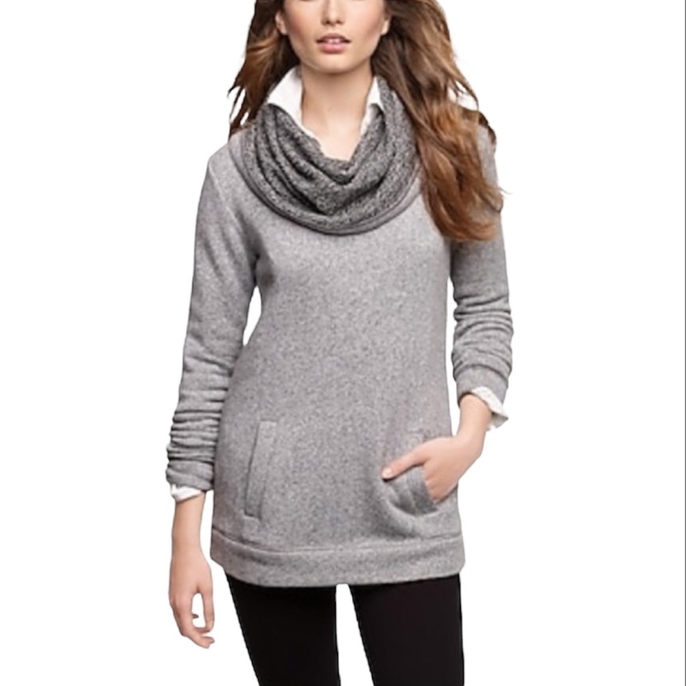 J. Crew Cotton Blend Funnel Neck Sweatshirt in Grey Size XS